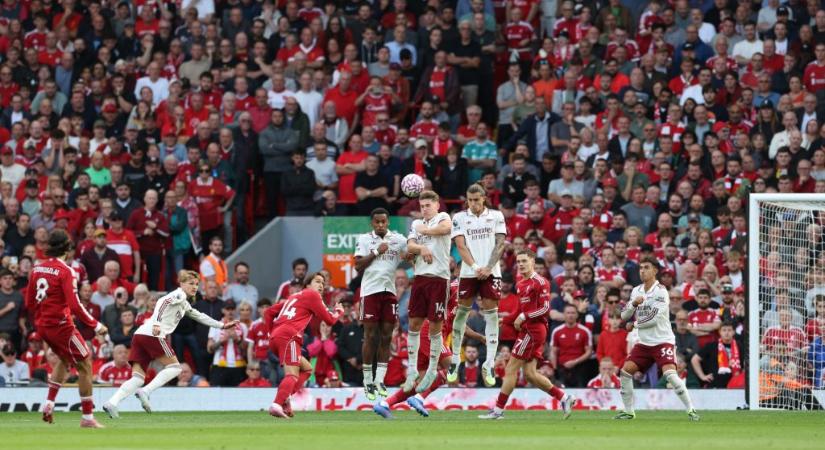 Szoboszlai káprázatos szabadrúgásgóljával verte a Liverpool az Arsenalt