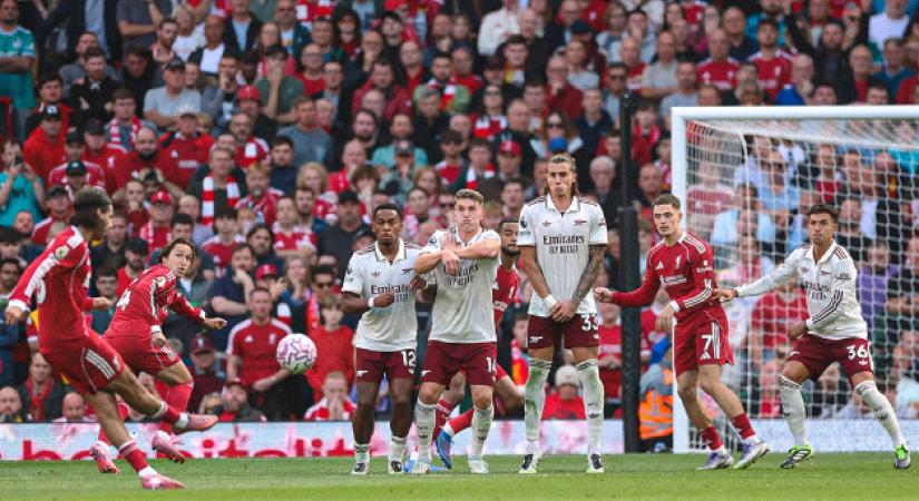 Szoboszlai 30 méteres, bődületes szabadrúgásgóljával nyert a Liverpool az Arsenal ellen