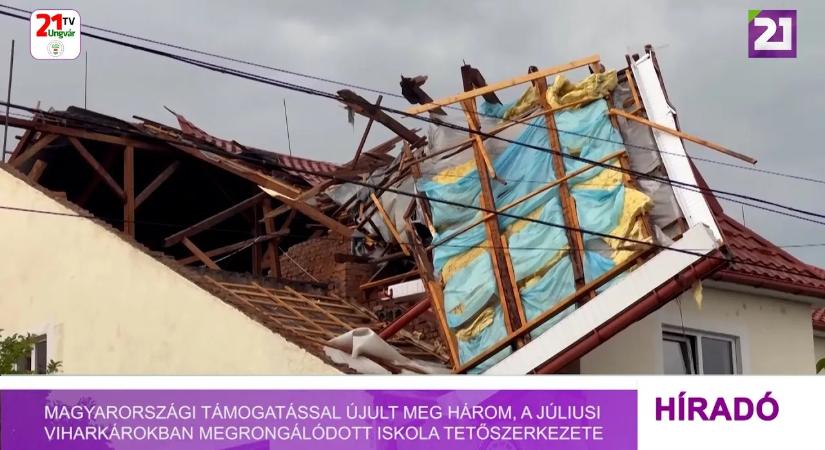Magyarországi támogatással újult meg három, a júliusi viharkérokban megrongálódott iskola tetőszerkezete (videó)
