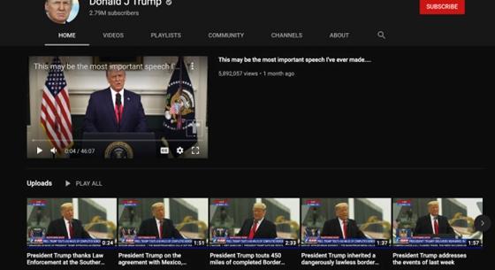 Fenyegetést lát a Youtube Donald Trumpban, meghosszabbították a tiltását