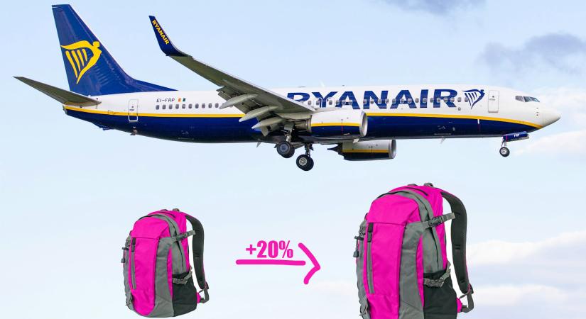 Mától 20%-kal nagyobb kézipoggyászt vihetsz ingyen a Ryanairre