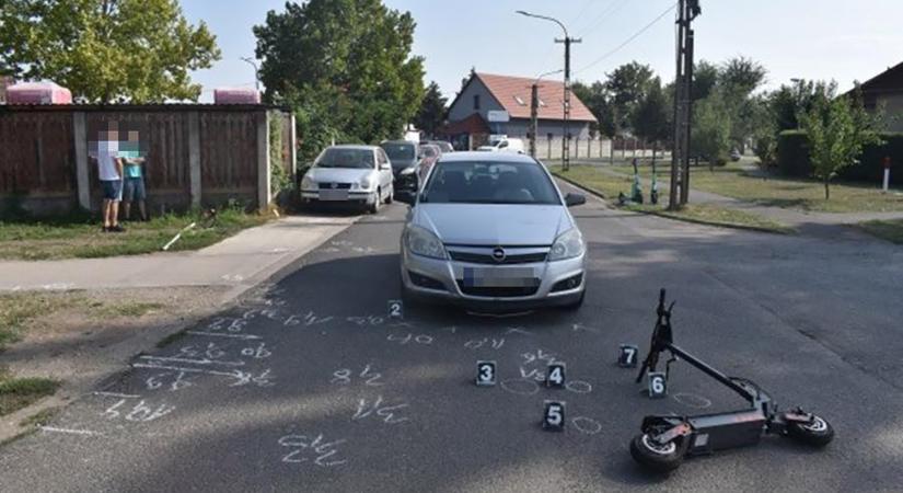 Tizenöt éves e-rolleres lány sérült meg közlekedési balesetben Békéscsabán