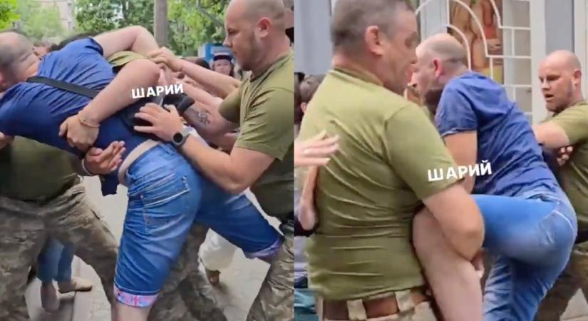 A babakocsit tolta, amikor elvitték az ukrán toborzók – Sokkoló Videók!