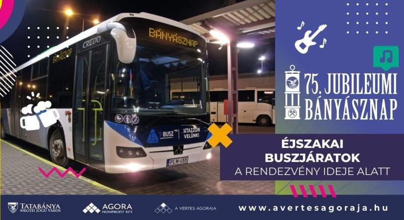 Éjszakai buszjáratokkal segíti a hazajutást Tatabánya a bányásznapon