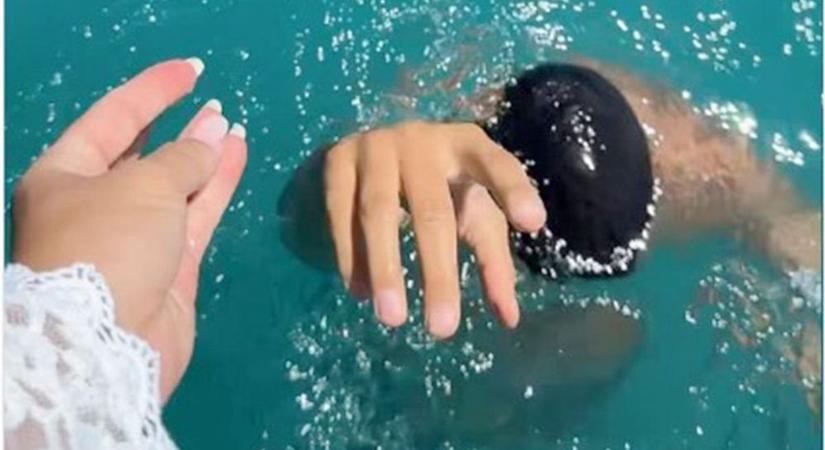 Hűha! Elnyelte a víz Megyeri Csilla párját! - videóval