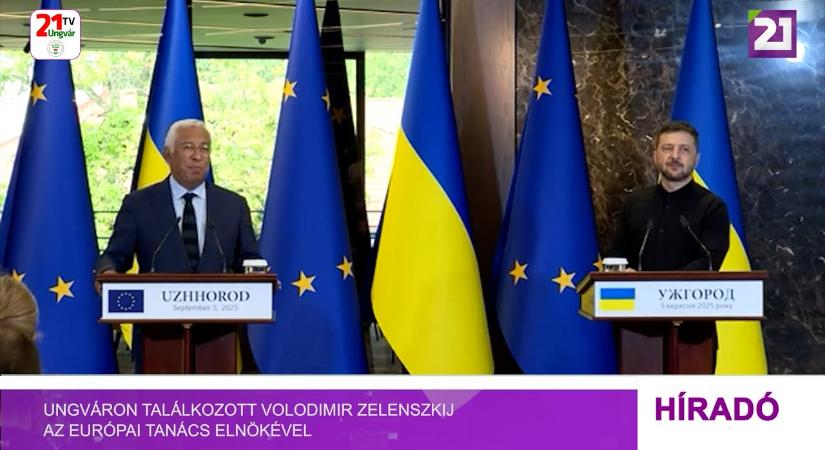 Ungváron találkozott Volodimir Zelenszkij az Európai Tanács elnökével (videó)