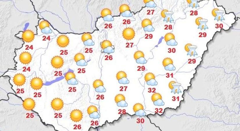 Napos kezdés után zivatarok zavarhatják meg a szombatot