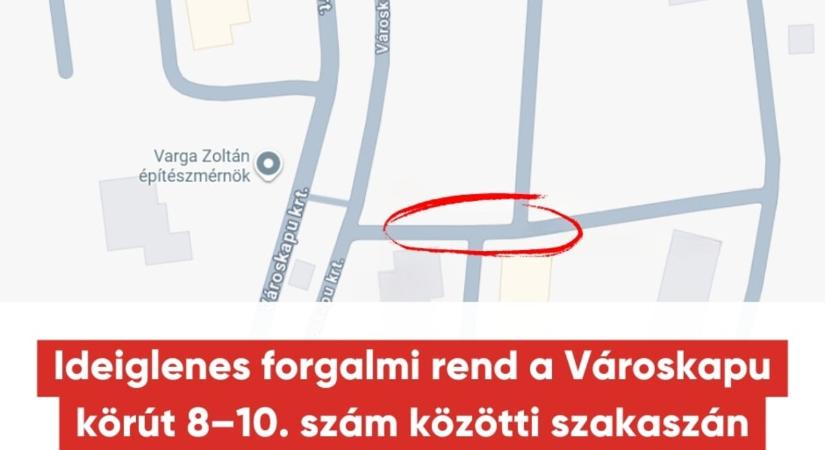 Tájékoztatás a Városkapu körúti rekonstrukcióról