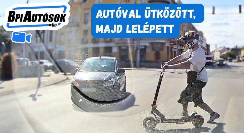 Autóval ütközött, majd kereket oldott egy rolleres Újpesten