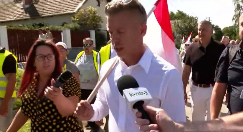 Nem tetszettek Magyar Péteréknek a TV2 kérdései, gyorsan jöttek is az aktivisták és arrébb rakták a riportert