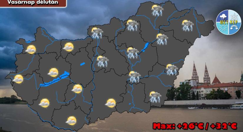 A hét első napján is marad a késő nyárias idő, elszórt záporokkal, zivatarokkal