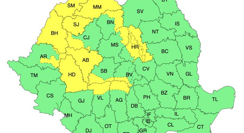 Riasztás: Vihar és helyenként jégeső Hargita megyében is
