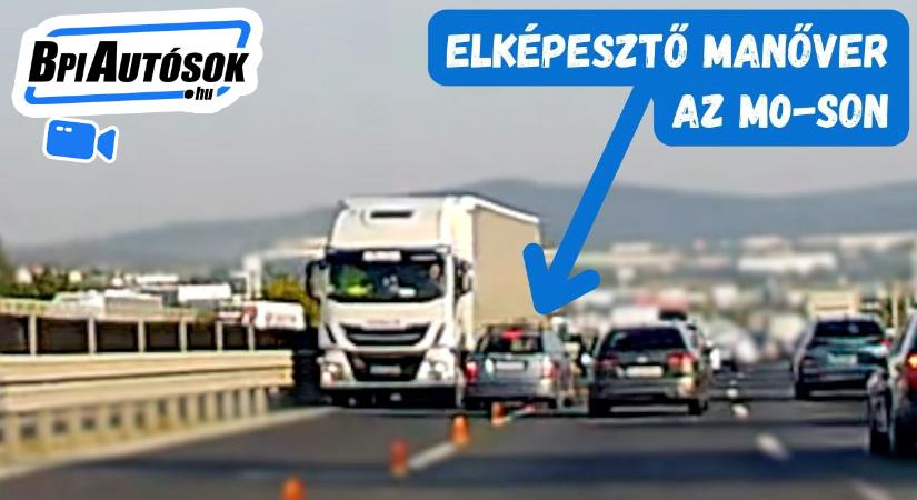 Elképesztő manőverrel úszta meg figyelmetlenségét egy skodás az M0-son