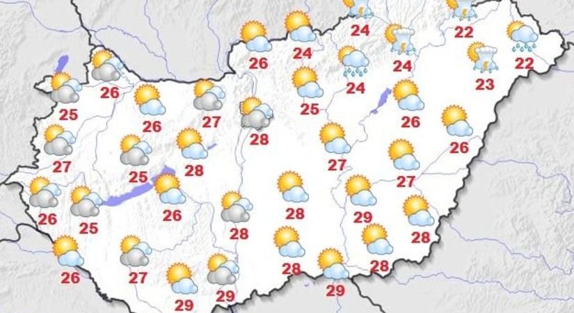 Napos, meleg idővel indul a kedd, estére zivatarok is jöhetnek