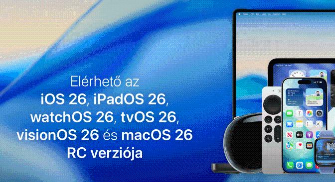 Elérhető az iOS 26, iPadOS 26, watchOS 26, tvOS 26, visionOS 26 és macOS 26 kiadásra szánt, RC verziója
