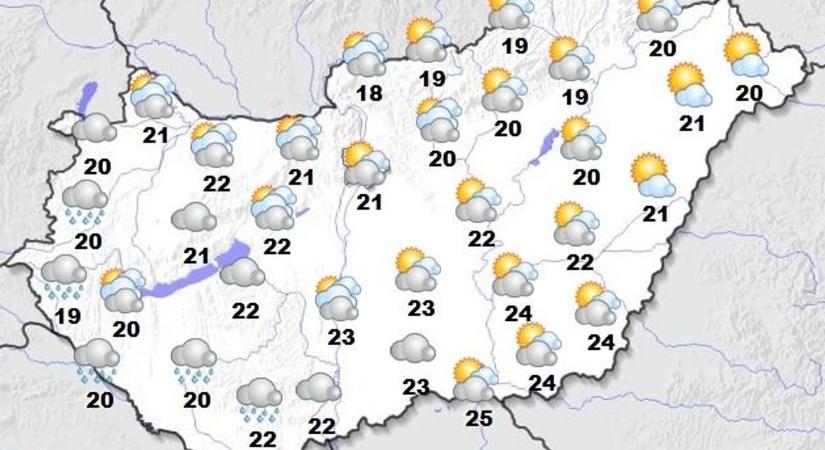 Zivatarok zavarhatják meg a szerdai napsütést