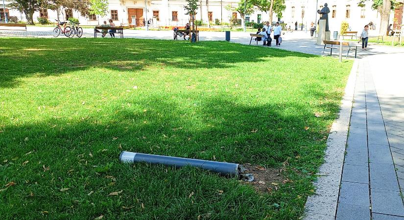 Vandál rongálás az egri belvárosban