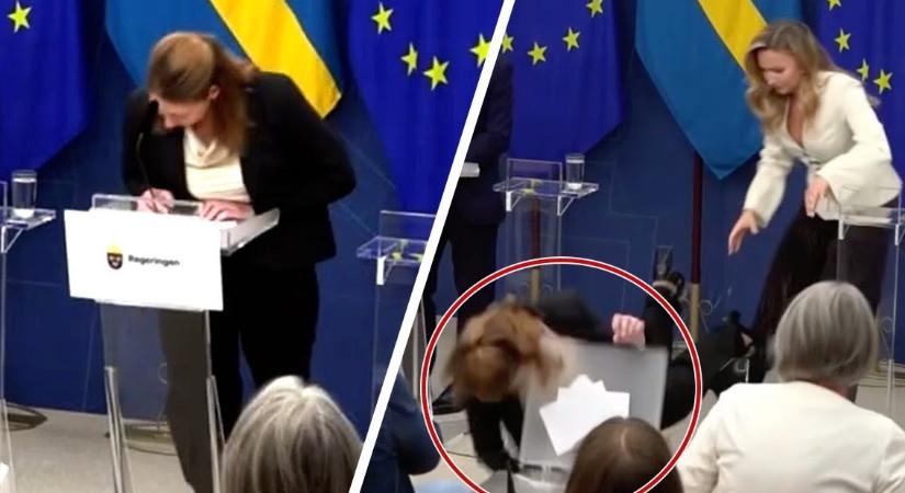 Élő adásban esett össze az új svéd egészségügyi miniszter  Videó!