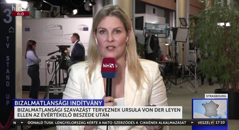 Hír Tv élő kapcsolása Strasbourg-ból - Közvetítés a bizalmatlansági indítvány bejelentéséről  videó