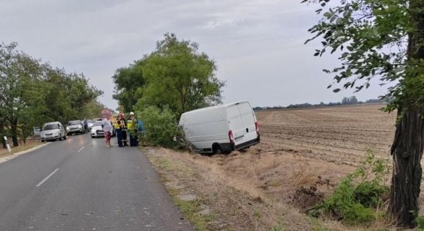 Még egy fát is maga alá gyűrt a teherautó, ami az árokba csapódott a brutális ütközés után