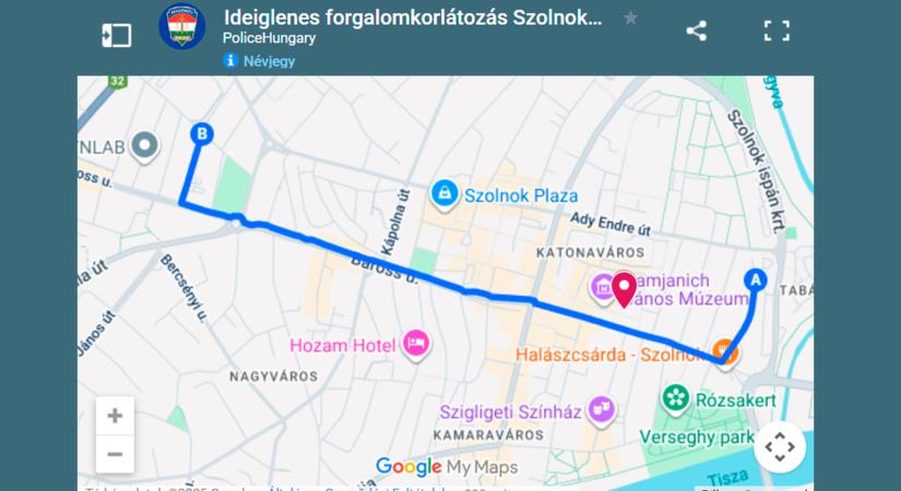 Ideiglenes forgalomkorlátozás Szolnokon