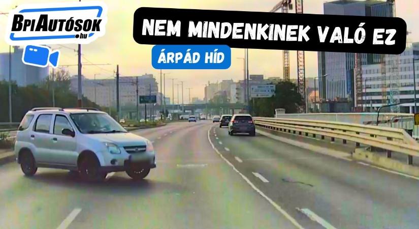 Egy Suzukis az Árpád hídon mutatta meg, miért életveszély a vezetői alkalmatlanság