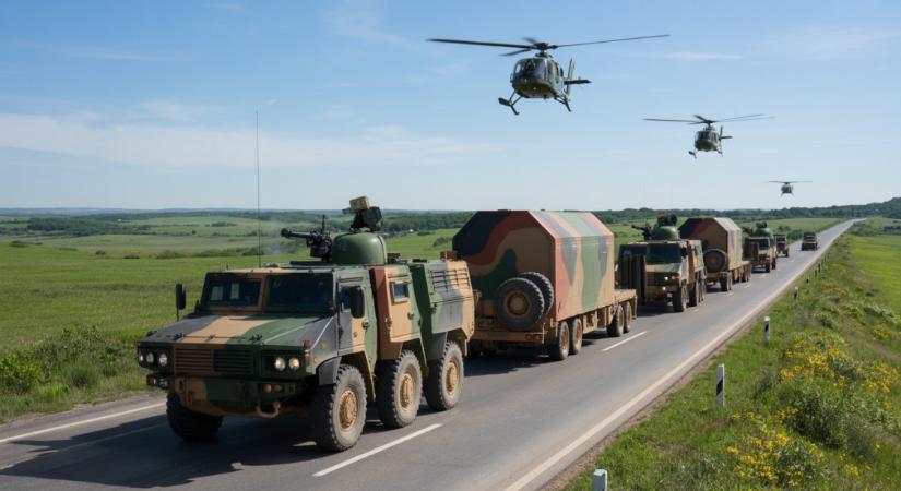 Harci járművek lepik el az utakat, sokszor helikopteres kísérettel