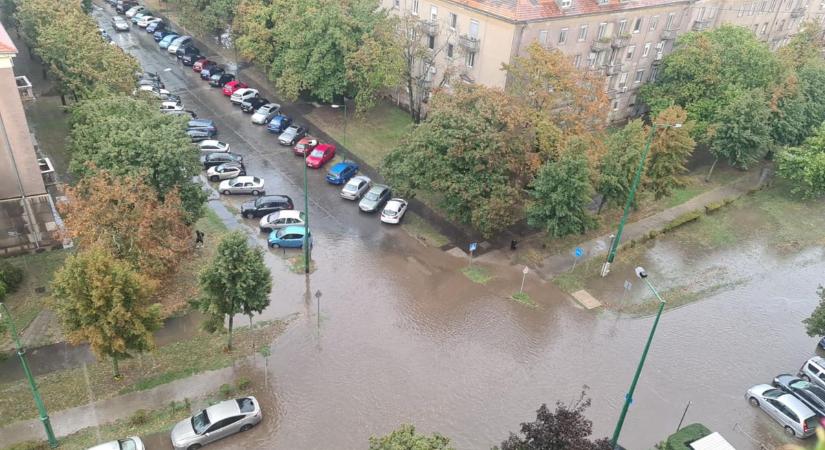 Megérkezett a hidegfront: hömpölygő víz és káosz Dunaújváros utcáin
