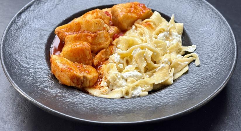 Harcsapaprikás túrós csuszával