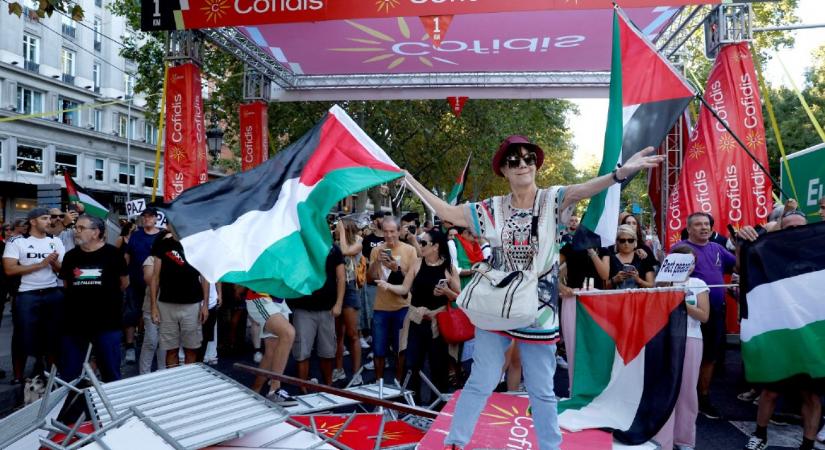 Palesztinpárti tüntetők szakították félbe a spanyol Vuelta kerékpárverseny utolsó szakaszát
