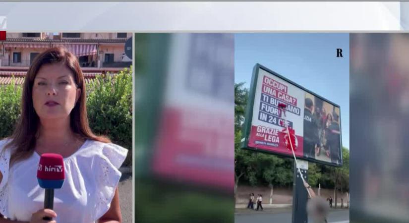 A Liga szerint cenzúra, hogy a római városvezetés leszedette az illegális lakásfoglalók elleni plakátokat  videó