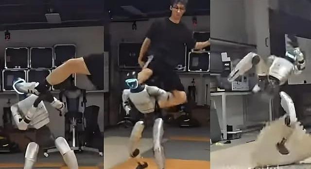 Durván megrugdostak egy kínai robotot, de nem ez az elképesztő az egészben – videó