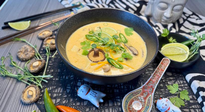 Vegán Tom Kha leves – illatos és melengetően pikáns fúziós fogás