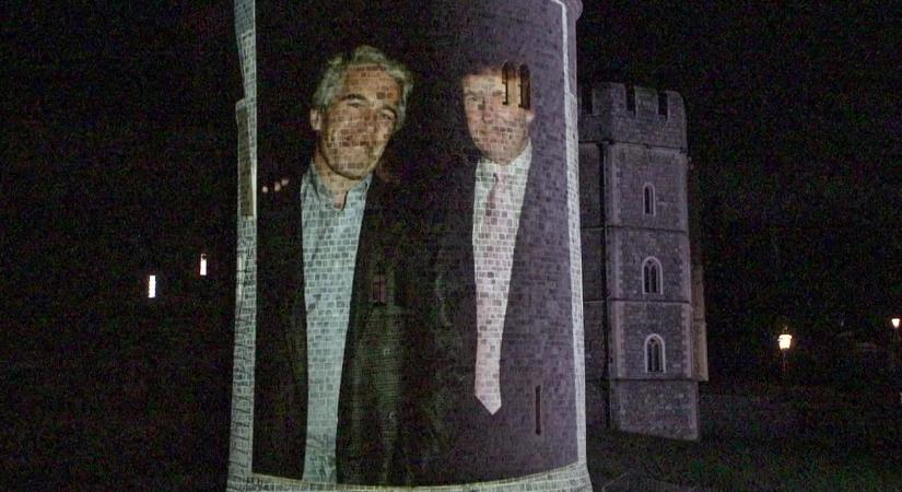 Epstein és Trump képét vetítették a windsori kastélyra az amerikai elnök látogatása alkalmából
