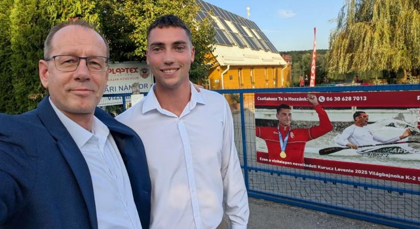 A kajakokosnál köszöntötték a kanizsai világbajnokot