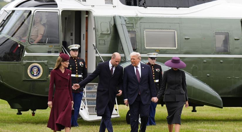 Donald Trump olyat mondott üdvözléskor Katalin hercegnének, amibe még Vilmos is belepirult