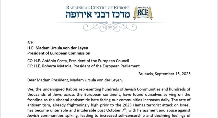 „Van-e jövője a zsidóknak Európában?” – rabbik levele európai vezetőkhöz