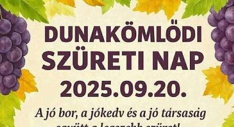 Szüreti nap lesz Dunakömlődön