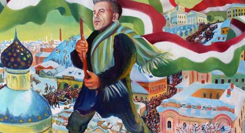 Magyar Péter tégláról téglára beveszi Legolandet Kusztogyijev műtermében – Ezt a címet kapta drMáriás új festménye