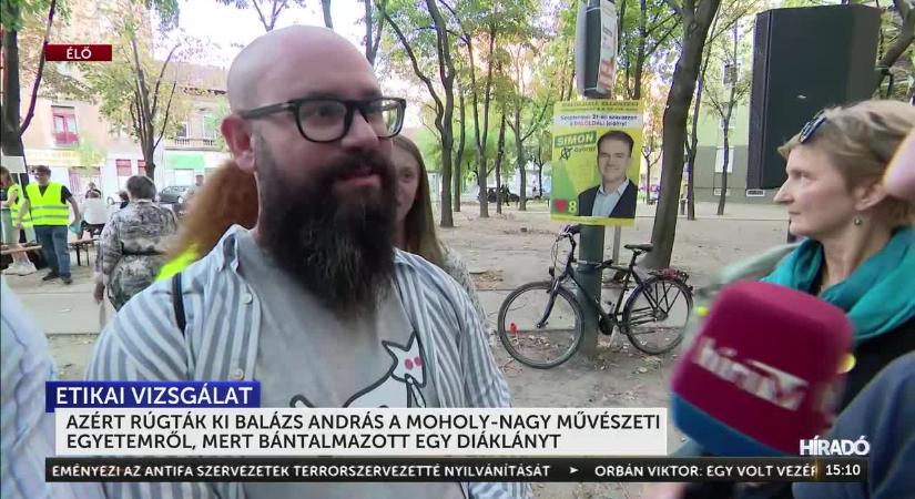 Azért rúgták ki Balázs Andrást, a Kutyapárt 8. kerületi képviselőjelöltjét a Moholy-Nagy Művészeti Egyetemről, mert bántalmazott egy diáklányt  videó