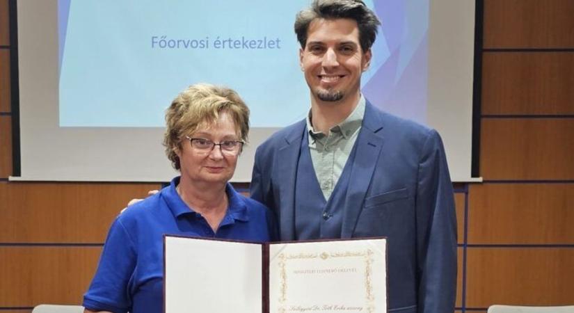 Miniszteri Elismerő Oklevél dr. Tóth Erika főorvosnak