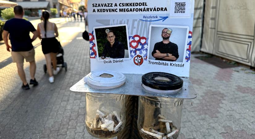 Pécsett csikkekkel szavaznak a fideszes propagandistákra