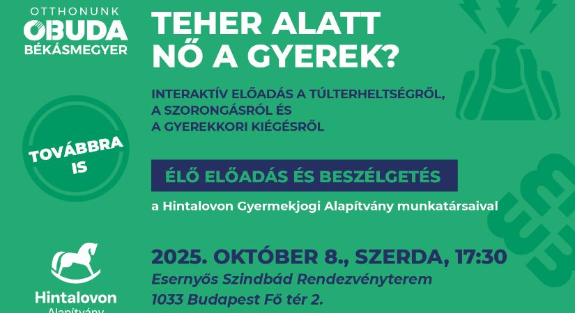 Teher alatt nő a gyerek? Előadás és beszélgetés a gyerekkori szorongásról az Esernyősben, október 8-án