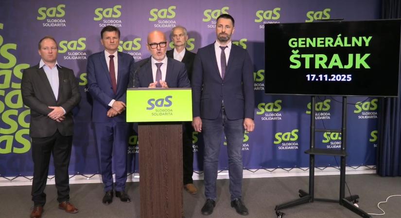 Az SaS országos sztrájkot hirdet november 17-re – „Szlovákia ébred,” állítják