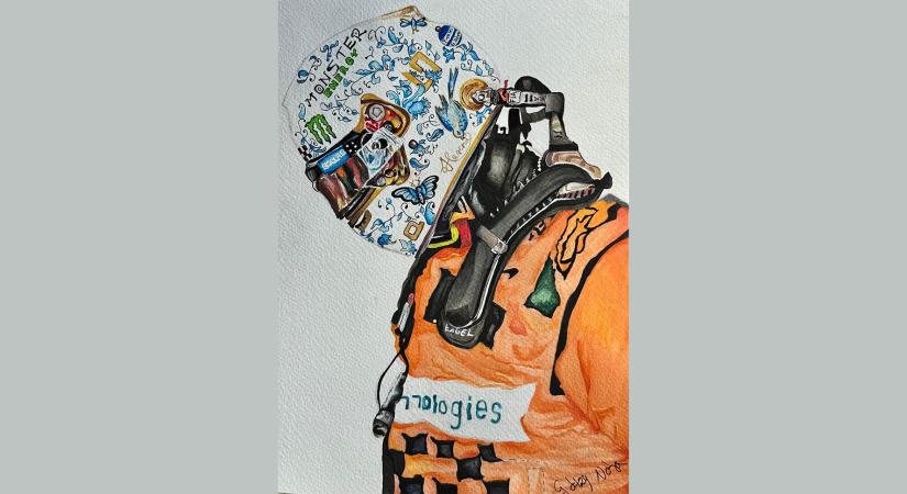 Dorogi lány festménye díszíti Lando Norris öltözőjét