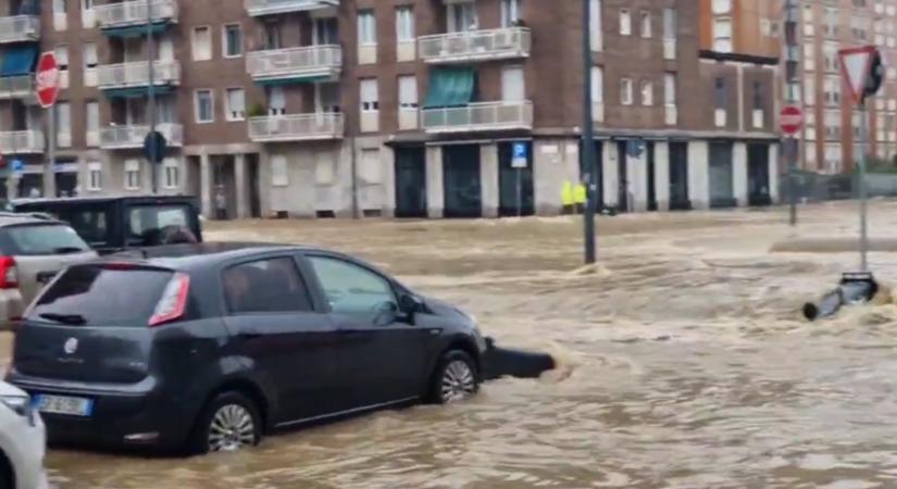 Mediterrán ciklon csapott le Milánóra, több városrész is víz alá került