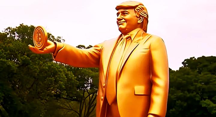 Így néz ki az arany Trump-szobor: gigantikus alkotást készítettek Washingtonban
