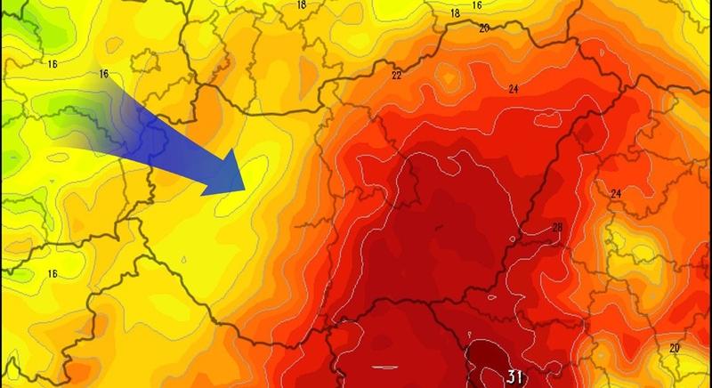 Hidegfront közelít, nyugat felől fokozatos lehűlés kezdődik