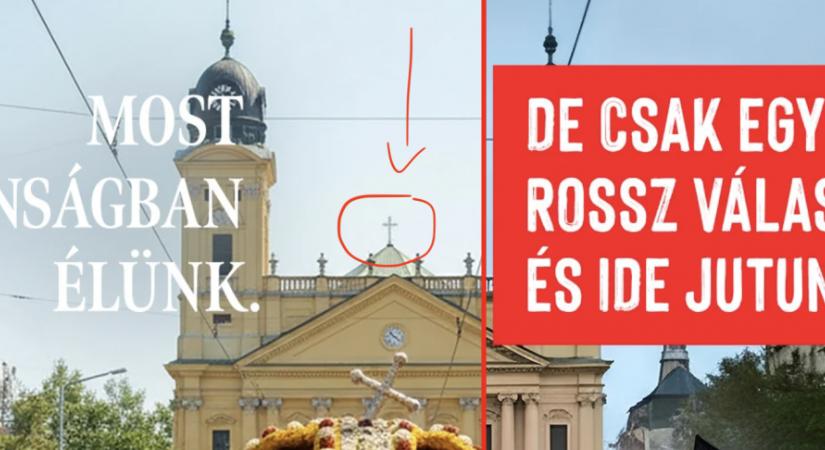 Keresztbotrány: úgy bánt el a kormány új plakátja a reformátusokkal, mintha disznót photosholpoltak volna egy mecsetre
