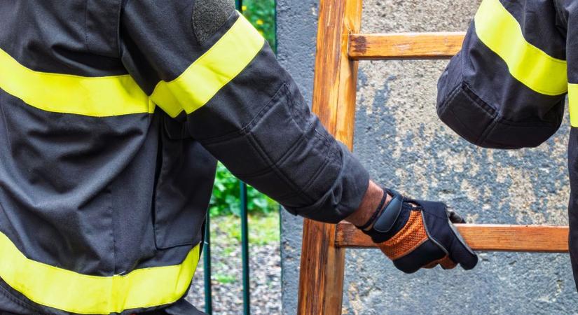 Istálló tetejéről hoztak le egy idős férfit a tűzoltók Garán
